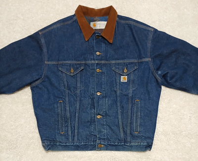 Vintage Carhartt Denim Jacket XL Blanket Lined Aztec Southwest