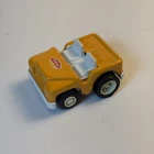 Tonka Toy Push Along Vehicle Metal Yellow Jeep with Rubber Tires Vintage 2” X 3”