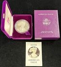 1986-S American Silver Eagle Proof w/ COA, Case, and Box, Scarce First Year