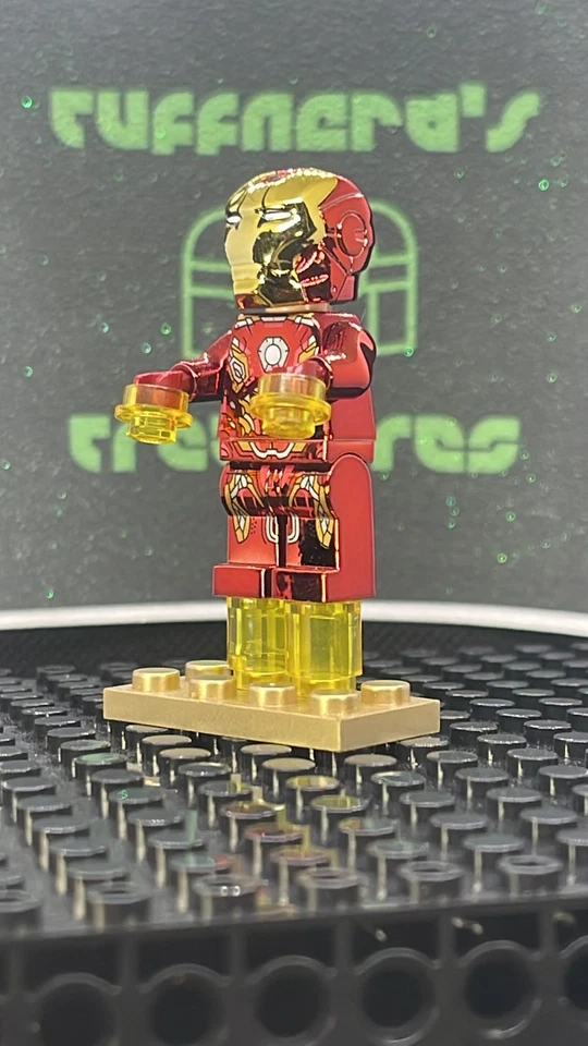 *RARO* ALMOFADA LEGO CROMADA PERSONALIZADA IMPRESSA HOMEM DE FERRO VOADOR VERMELHO Minifigura com Estojo! - Imagem 4 de 4