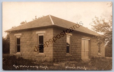 K49/ Olivet Michigan RPPC Postcard c1910 The Water Works Plant 401