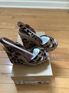 Christian Louboutin Wedge Sandals Pony Hair Leopard 37