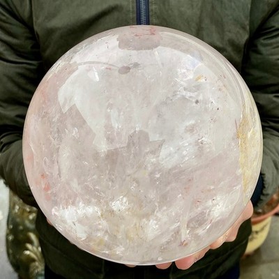 13.86LB Large Natural White Crystal Clear Quartz Crystal Sphere Ball Healing