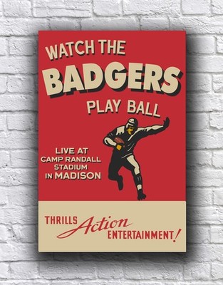 Wisconsin Badgers Vintage Style Live at Camp Randall in Madison Cardstock Poster