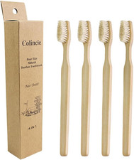 Bamboo Toothbrushes, Boar Bristle Toothbrush, Biodegradable Natural Bamboo Woode