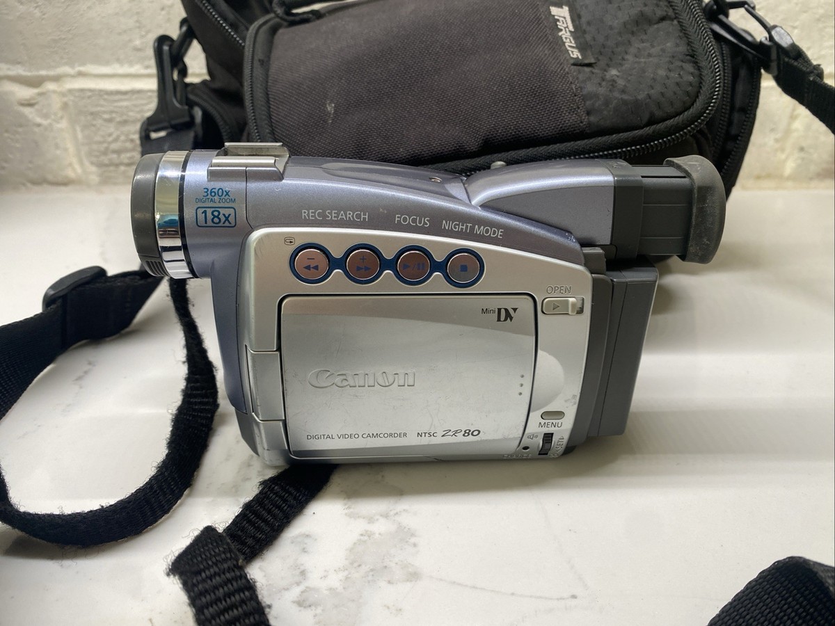 Canon ZR80 18x MiniDV Video Camera Untested Battery Dead No