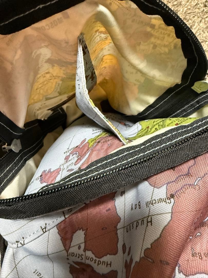 Supreme North Face Backpack Map Pattern Used Leat… - image 3