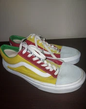 Vans Men's Old Skool Sneakers size 8 Lace Up Colorblock Skateboarding Red Blue