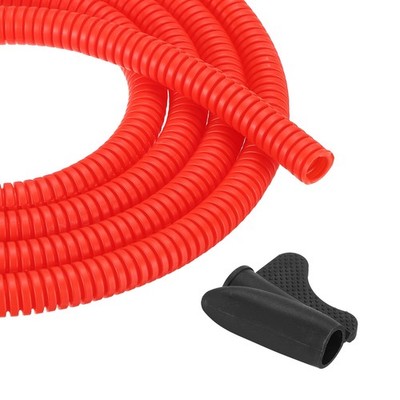 1/4 Inch 50ft Split Wire Loom Tubing, Flexible Cord Protectors, Red