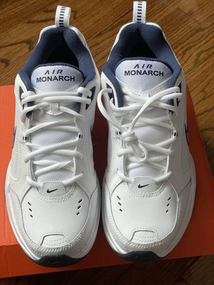 Nike Air Monarch IV Mens Sz 9 White Silver Dad Training Sneaker Shoes 415445-102