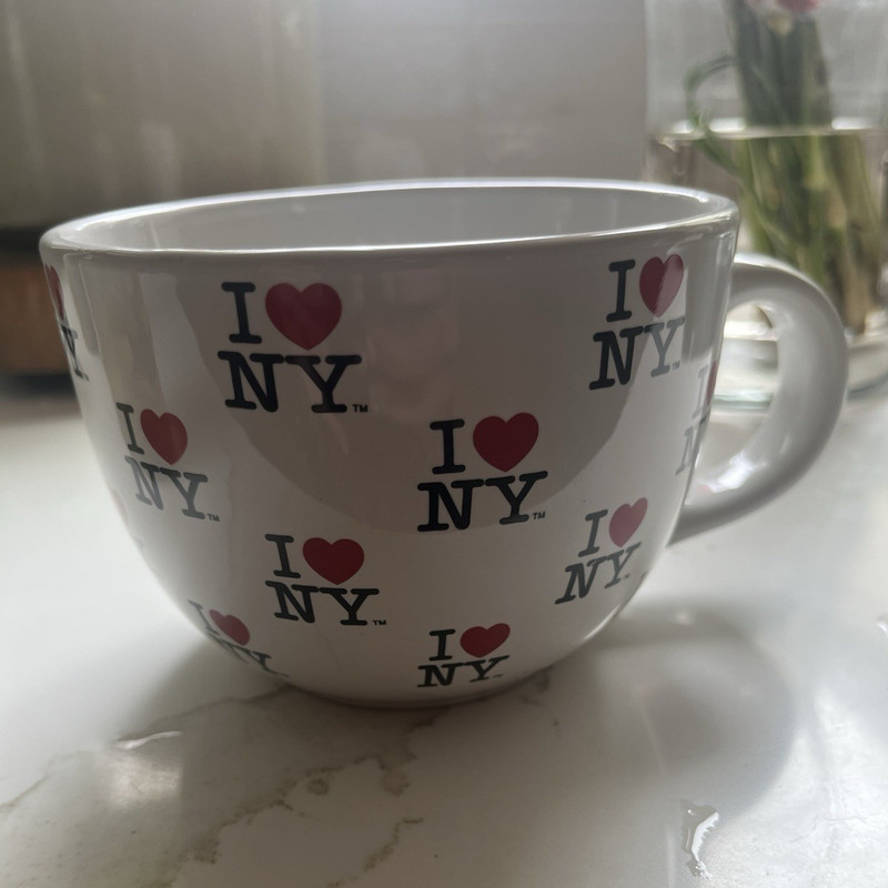 I Love NY New York Souvenir White Ceramic Mug XL Cup with Handle
