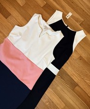 Talbots Lot of 2 Sleeveless Sheath Dresses Size 6P Colorblock (1 NWT)