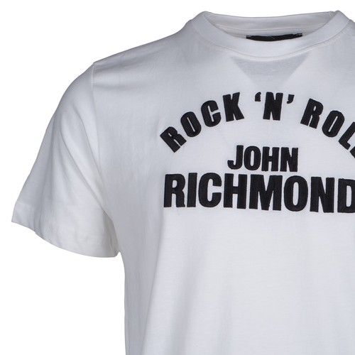 John Richmond Men's T-Shirt Size L Logo Embroidered HMP23058TS RRP: 80 Eur - Foto 2 di 7