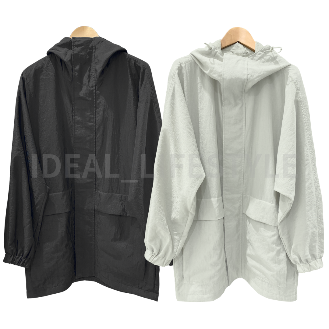 UNIQLO U Utility Parka S-XXL Black Beige Water-Repellent Hooded