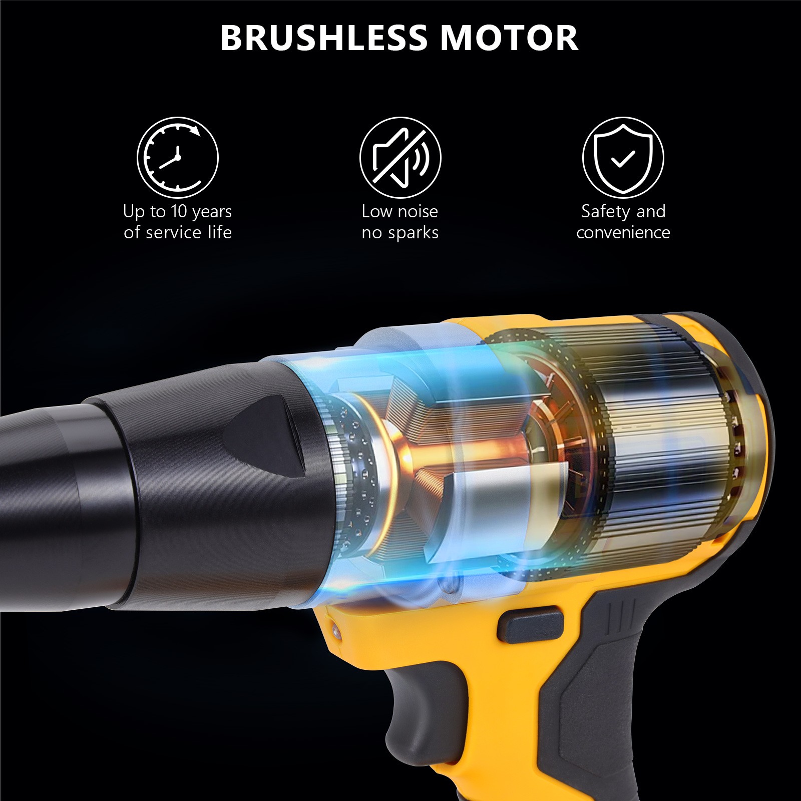 Brushless Cordless Rivet Gun Tool 1/8" 5/32" 3/16" For Dewalt 20V Battery