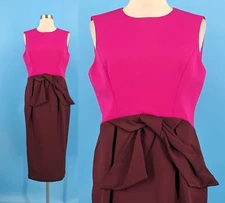 Ted Baker NWOT Large 12 Nikkita Pink Tulip Bow Sleeveless Sheath Dress *Cut Tag*