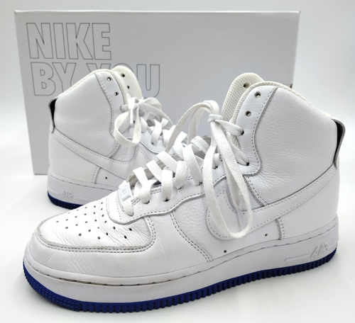 Nike Air Force 1 High Tops Damengröße 7,5 weiß mit blauen Sohlen Turnschuhe mit Karton