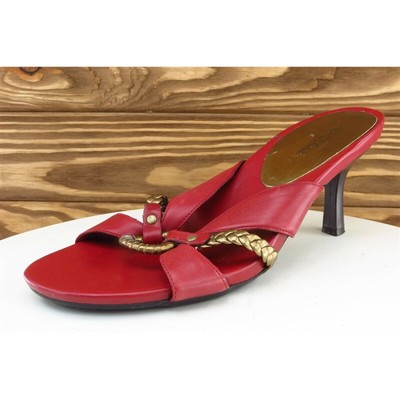 Aero Sandal Steve Madden Aerosoft Sz M Red Slide Leather Women
