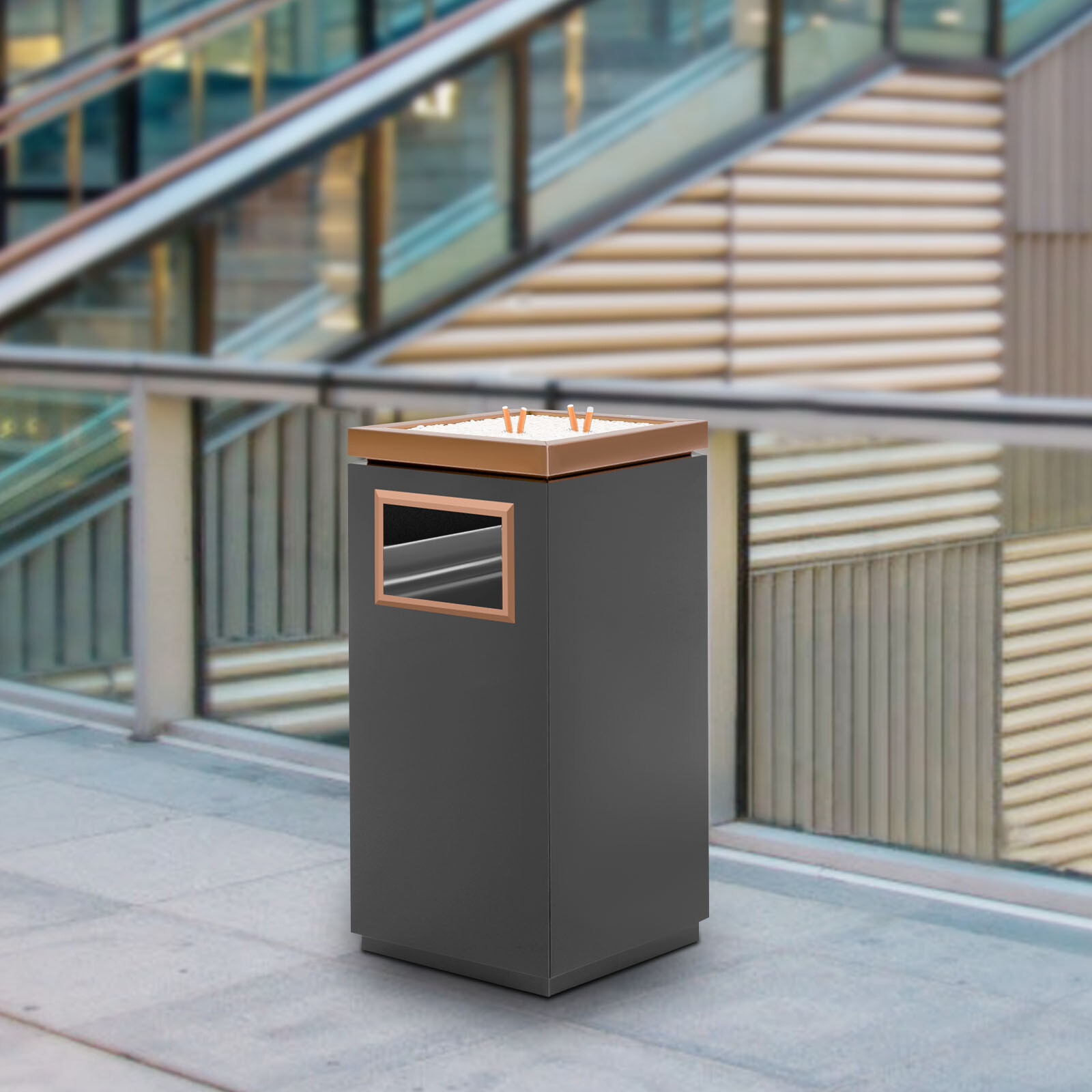 11.81in Commercial Trash Can Open Top Industrial Garbage Can 15L Capacity