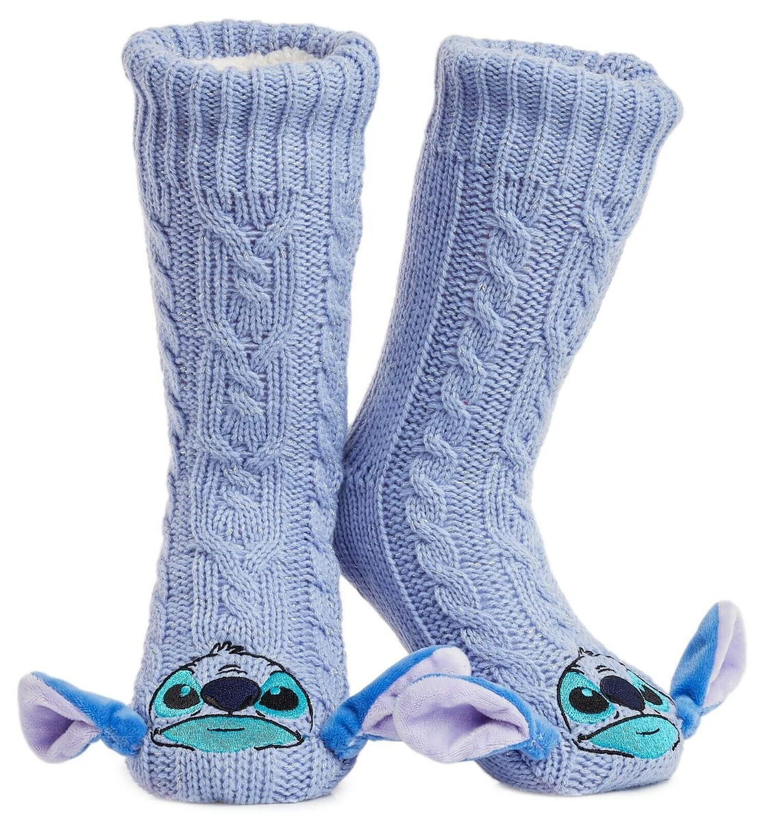 Disney Fille Femme Stitch Tricoté Doux Pantoufle Chaussettes Polaire Chaude