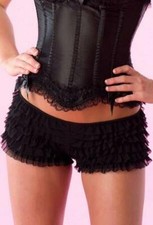 Velvet Kitten Black Ruffle Boy Shorts W/ Bow