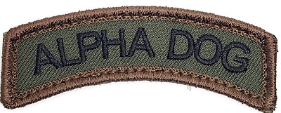 ALPHA DOG Arc Rocker Tab Tactical Hook Embroidered Patch FOREST GREEN ...