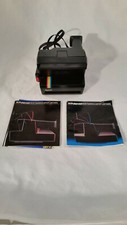 Vintage Polaroid Spirit 600 Instant Camera w/ Flash Strap manuals - Untested