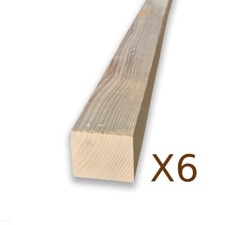 6x Listello in Legno di Abete da 100 cm, sezione 4x5 cm, Piallato per Bricolage