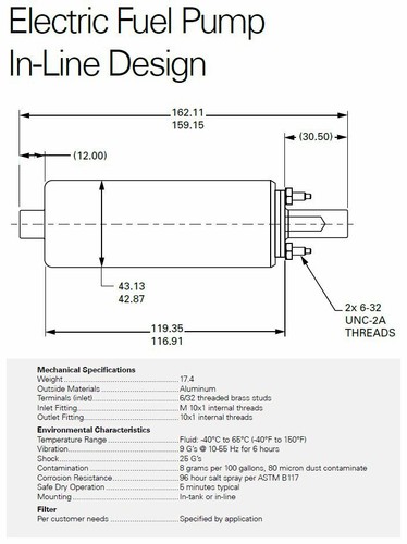 Genuine GSL392 Walbro TI 255LPH Inline High Pressure Fuel Pump w/ Install Kit - Bild 7 von 7