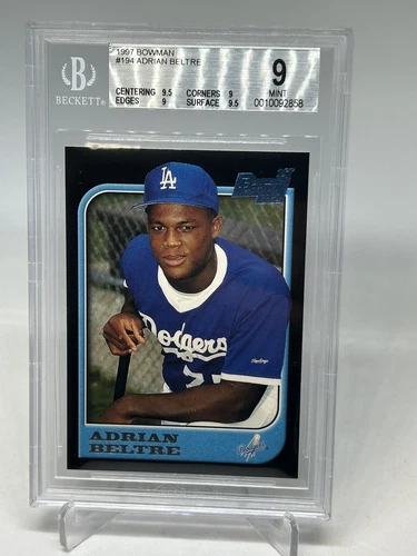 1997 BOWMAN CHROME #182 ADRIAN BELTRE RC 1st Rookie DODGERS BGS 9 Mint HOF 2~9.5