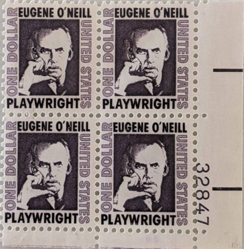 1965-1981 US Postage Scott # 1294 Eugene O'Neill $1 Plate Block of 4 MNH OG