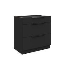 Küchen Unterschrank 80 cm SIENA Schwarz Vollauszug Soft-Close Küche Küchenzeile 