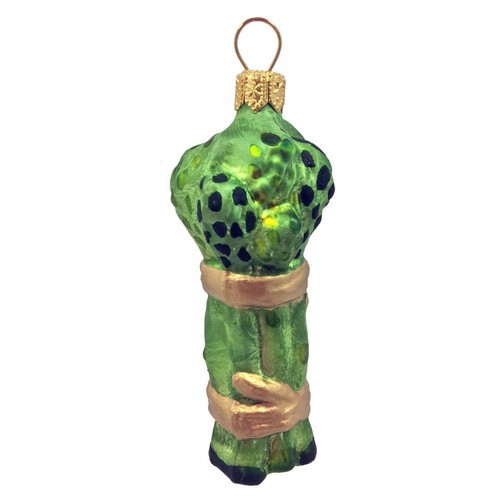 Bunch of Asparagus Polish Glass Christmas Tree Ornaments Set of 2 Food Vegetable - Picture 3 of 4