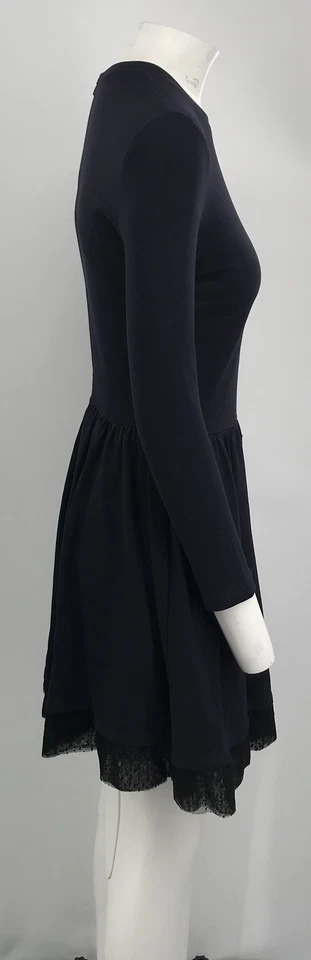 Red Valentino Navy Blue T-Shirt Dress w/ Bow & Lace Trim sz S - Image 2 of 4