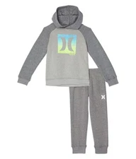 HURLEY 2 Pc SET ICON Hooded Pullover Sweatshirt & JOGGER Pants BOYS Size 5 NEW