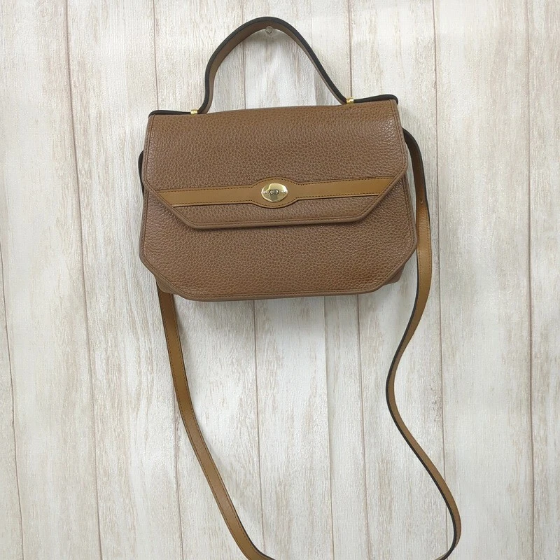 Christian Dior Sac Bandoulière Bandoulière Cuir Marron Doré Quincaillerie Made in France