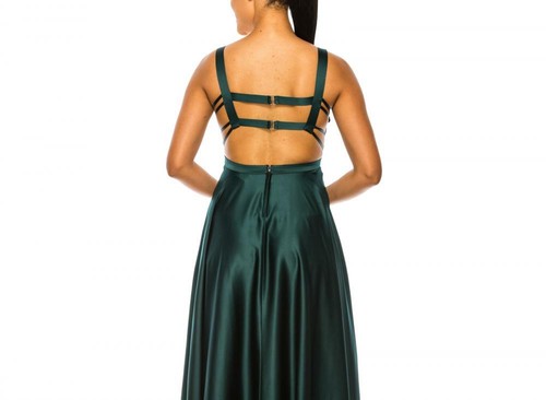 Bee Darlin Women's Long Ball Gown Dress Side Slit Solid Sleeveless A2504 - Picture 6 of 20