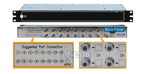 Premium 16-Port RF Coax TV Combiner Wide Range 5 -1000MHz Rack Ready - Picture 3 of 8