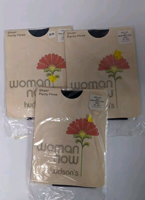 Hudson's Woman's Day Mesh Style Navy Size Pantyhose Size EX Tall Lot Of 3 NIB