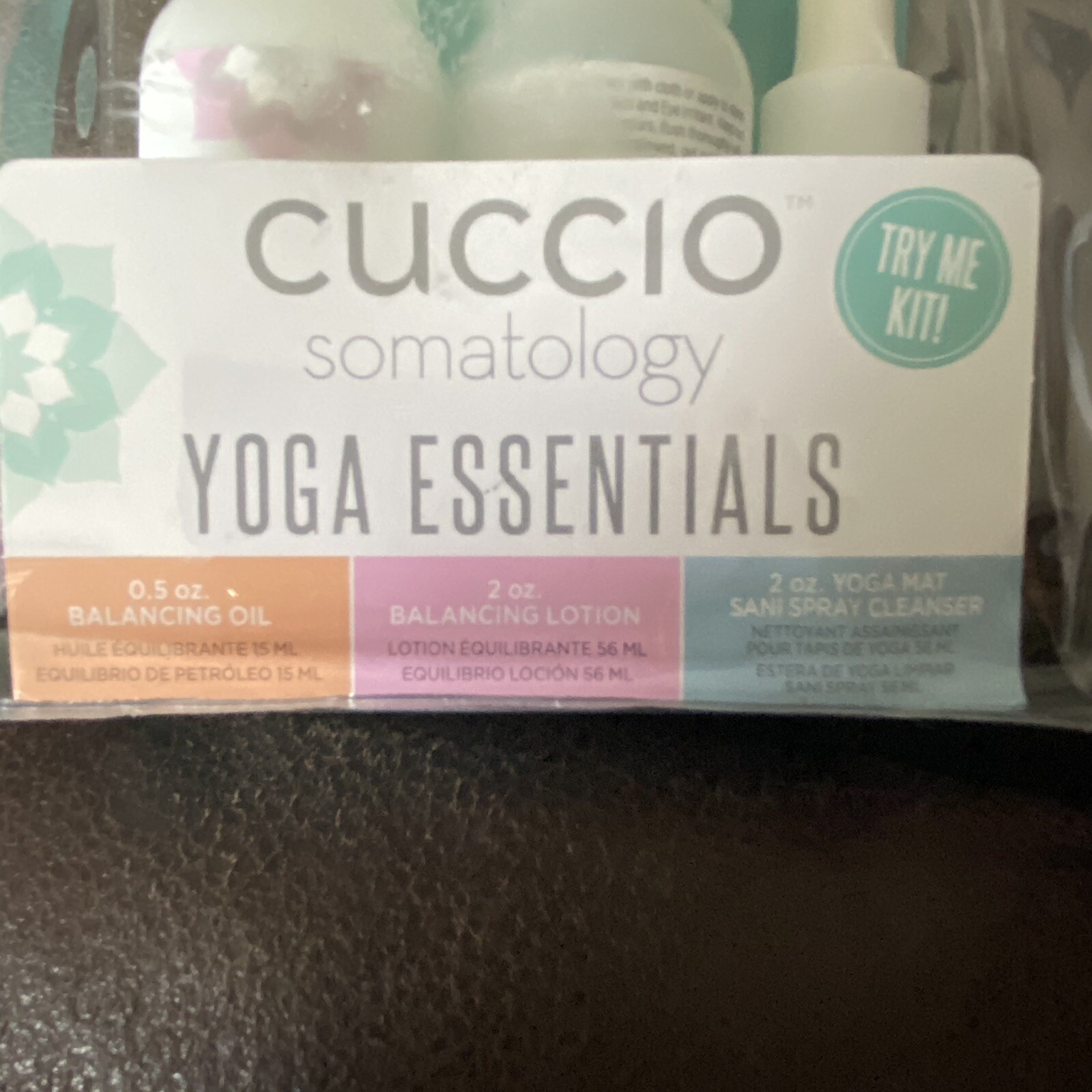 Cuccio Somatology Yoga Essentials Try Me Kit Balancing Oil, Lotion, Mat Cleanser