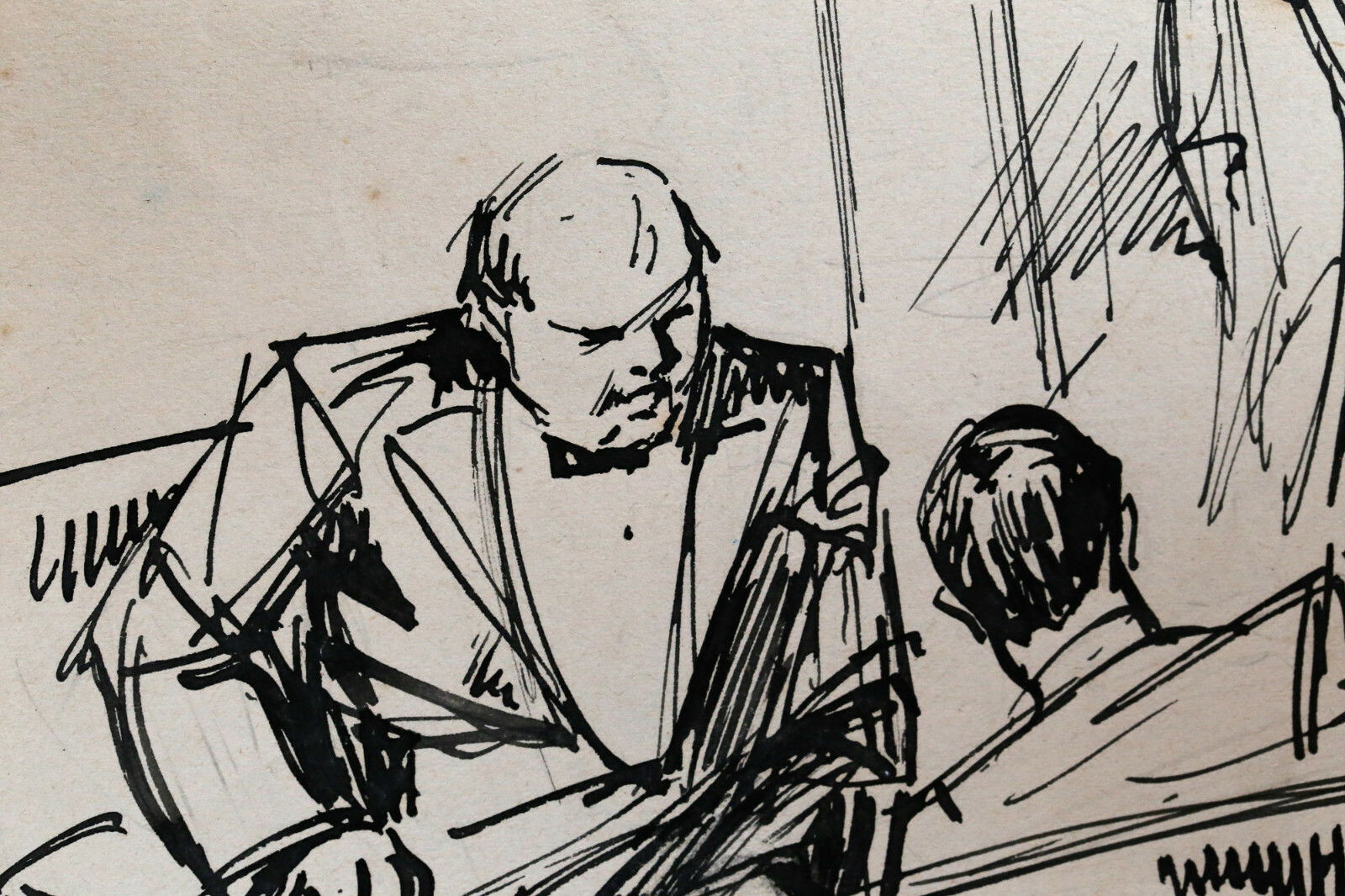 Pierre Mitiffiot DE BÉLAIR (1892-1956) Conversation drawing Fernand de Belair thumbnail 2