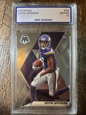 2020 Panini Mosaic Justin Jefferson Rookie Card (RC) BMG 10 RC #209 Vikings . rookie card picture