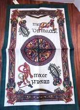 Ulster Weavers Tea Towel, Colored Celtic Design, 100% Irish linen, 28"X18"