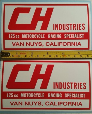 ☺︎itma☺︎ 2! CH Industries sticker AHRMA Vintage Motocross Fox CR YZ
