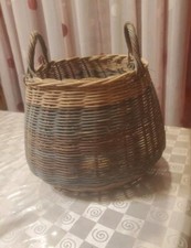 Vintage Storage Handmade Wicker Basket, Large Multicolor
