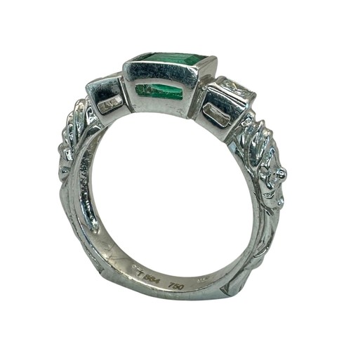 18k Diamond and Emerald Ring - Picture 5 of 10