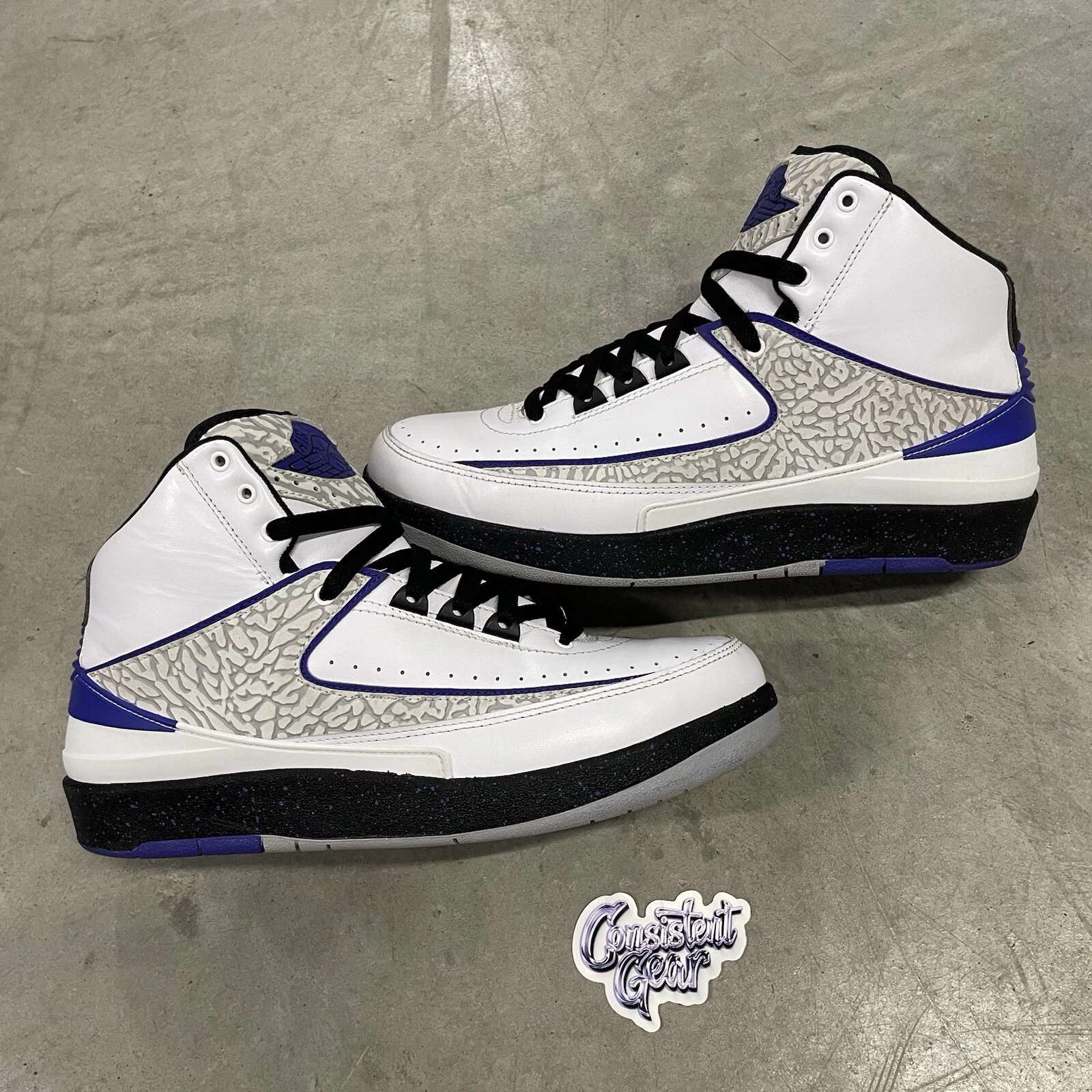 Air Jordan 2 Retro Concord Taglia 9.5M 385475 153 (Spedizione veloce)