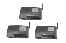 3 Station 10 Channel Home Office Wireless FM Voice Intercom System CharcoalBlack