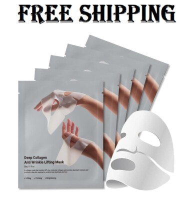 5 Packs Rosemine Deep Collagen Anti-Wrinkle Lifting Overnight Mask | Sheet   