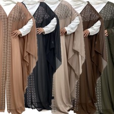 African Dashiki Women Chiffon Abaya Open Cardigan Kaftan Maxi Dresses Islamic